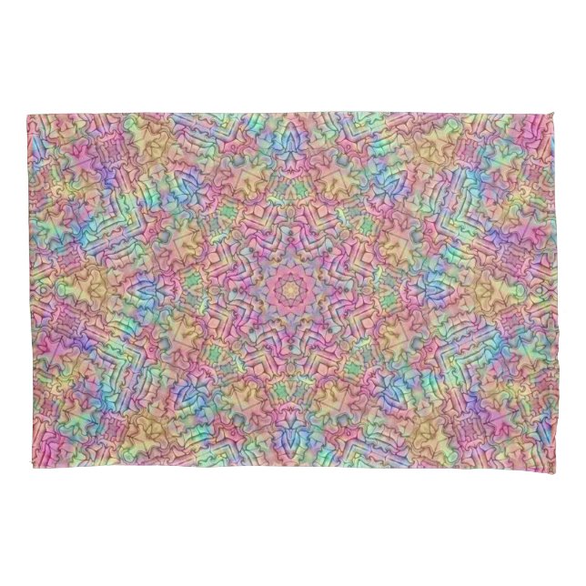 Techno FarbVintages Fraktal-Kaleidoskop Kissenbezug (Vorderseite)