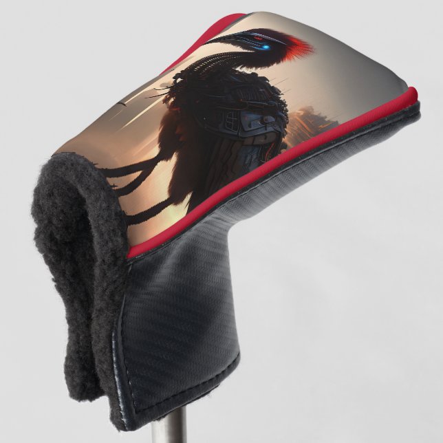"Techno-Feathers: The Futuristic Emu Robot" Golf Headcover (3/4 Vorderseite)