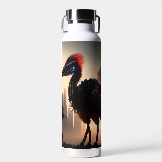 "Techno-Feathers: The Futuristic Emu Robot" Trinkflasche (Vorne)