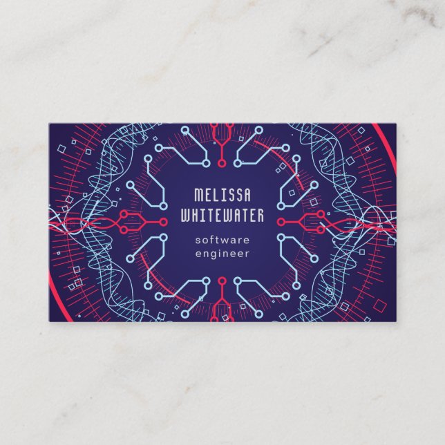 Techno flach glatte bunte Visitenkarte (Vorderseite)