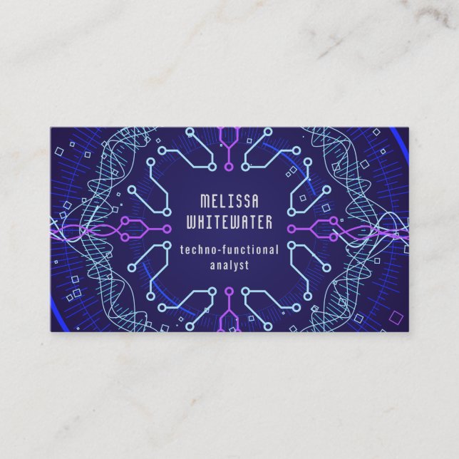 Techno flach glatte bunte Visitenkarte (Vorderseite)