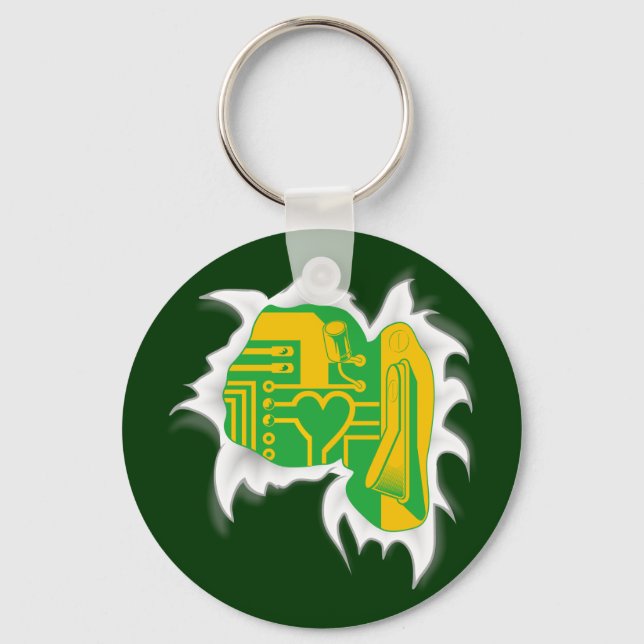 Techno Heart Schlüsselanhänger (Vorderseite)