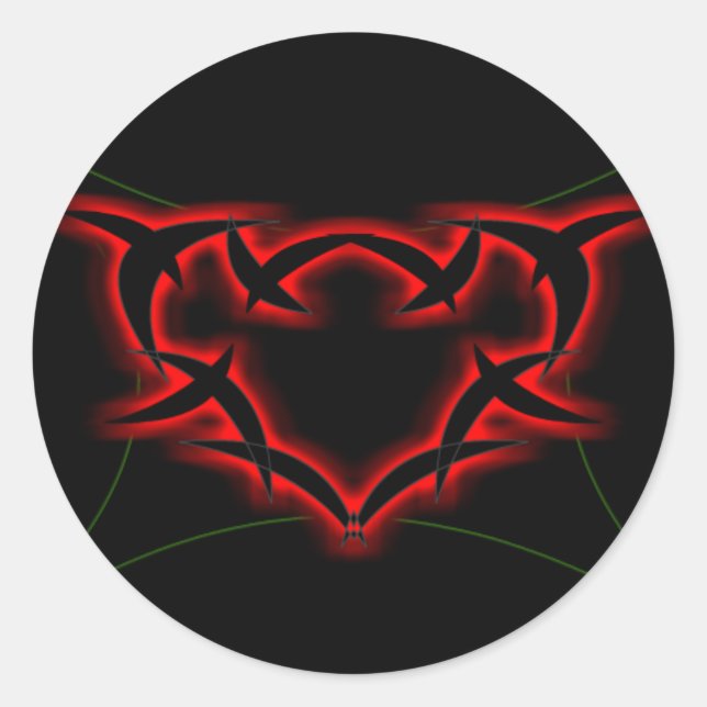 Techno Heart Sticker (Vorderseite)