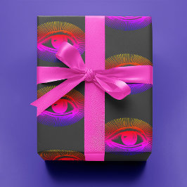Techno Holographic Eye on Gray | Geschenkpapier