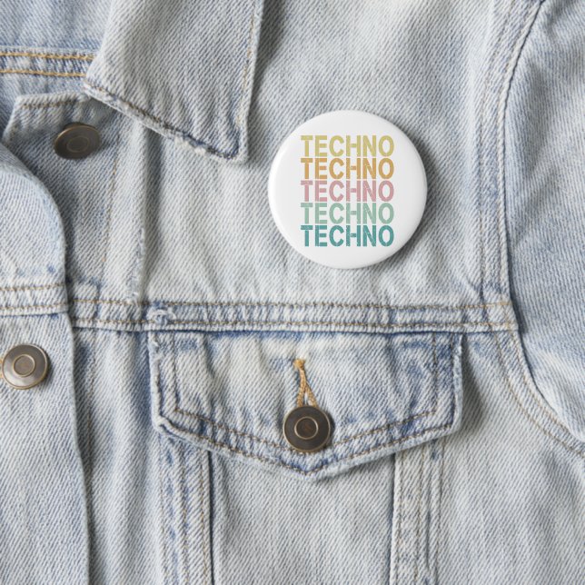 Techno House Retro Letting Electro Vintager Rave Button (Beispiel)