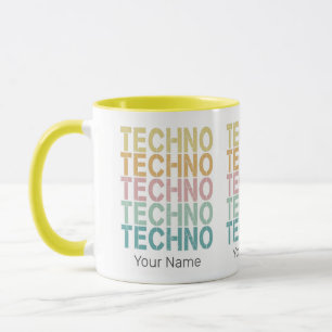 Techno House Retro Letting Electro Vintager Rave Tasse