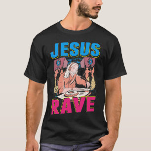 Techno Jesus Religion Retro elektronische Bassmusi T-Shirt