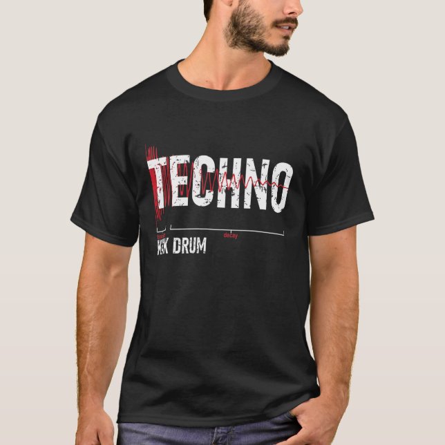 Techno Kick Drum Synthesizer T-Shirt (Vorderseite)