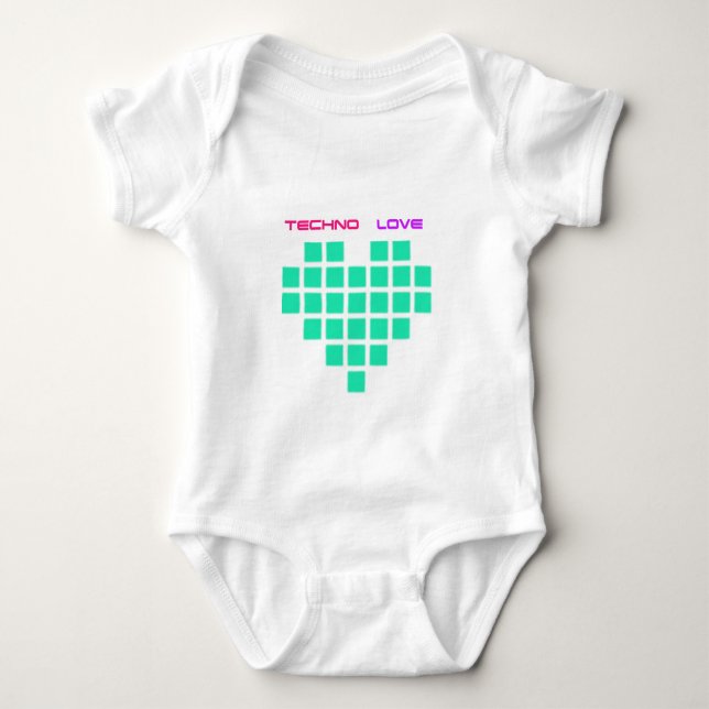Techno Liebe Baby Strampler (Vorderseite)