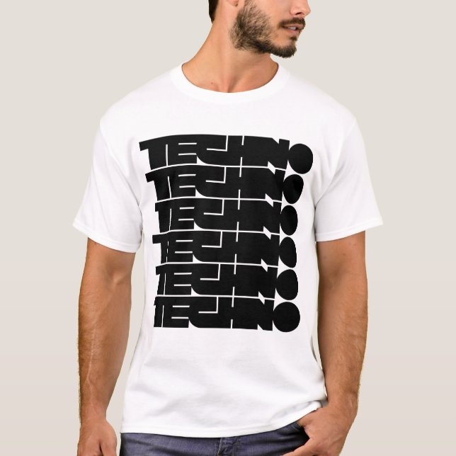 Techno-Logo-Design mit fetter Typografie T-Shirt (Vorderseite)