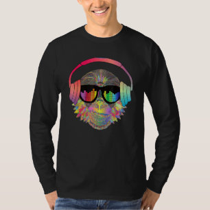 Techno Monkey Rave DJ Electro Festival Moon and St T-Shirt