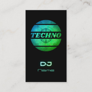 Techno Music DJ Business Card Visitenkarte