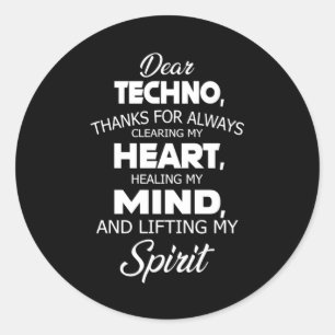 Techno Music DJ Electro Rave Festival - Martha Arg Runder Aufkleber