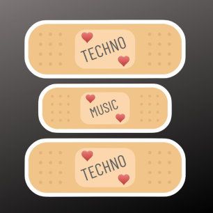Techno music Patch / bandaid, Techno heilt Wunden Aufkleber