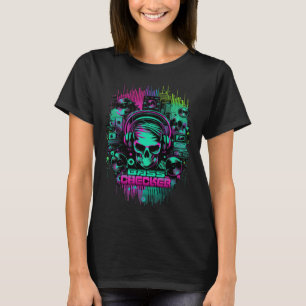 Techno Musik Rave Festival Bass Schachbrett T-Shirt