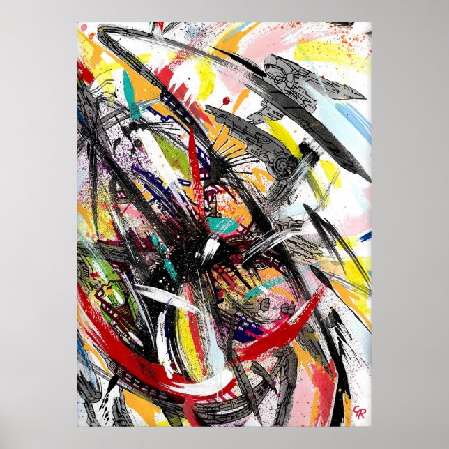 Techno-Orkanmalerei Poster (Vorne)