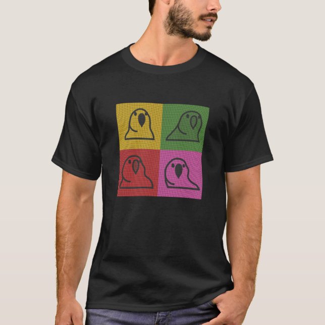 Techno Party Parrot Pop Art T-Shirt (Vorderseite)