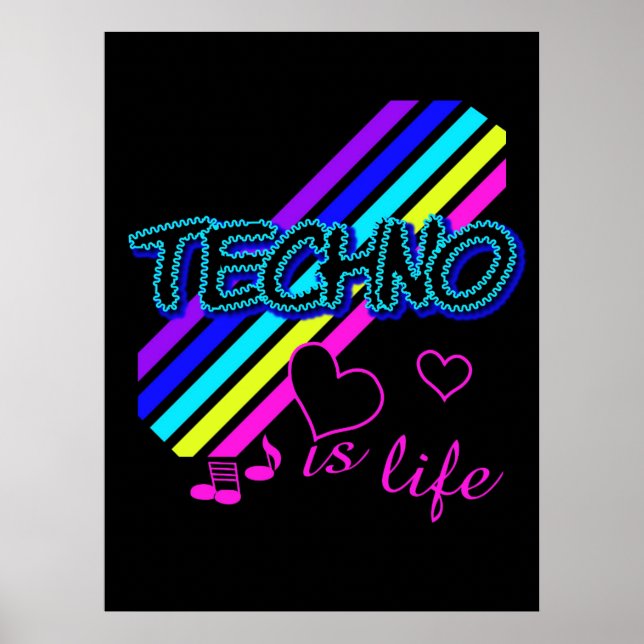 Techno-Plakat Poster (Vorne)
