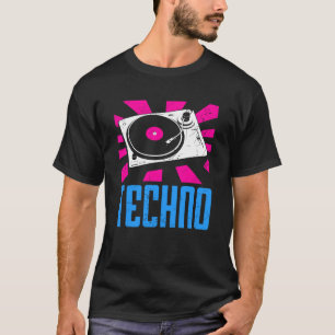 Techno-Plattenspieler-Beat Vinyl-Sound-Club-Kultur T-Shirt
