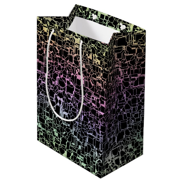 techno rainbo : mittlere geschenktüte (Rückseite Schrägansicht)