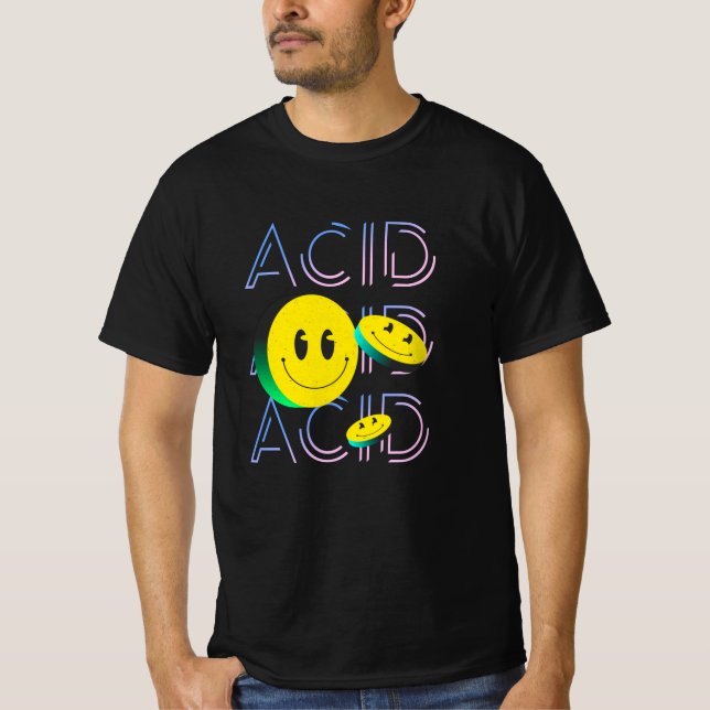 Techno Rave Acid Smile Party House T-Shirt (Vorderseite)