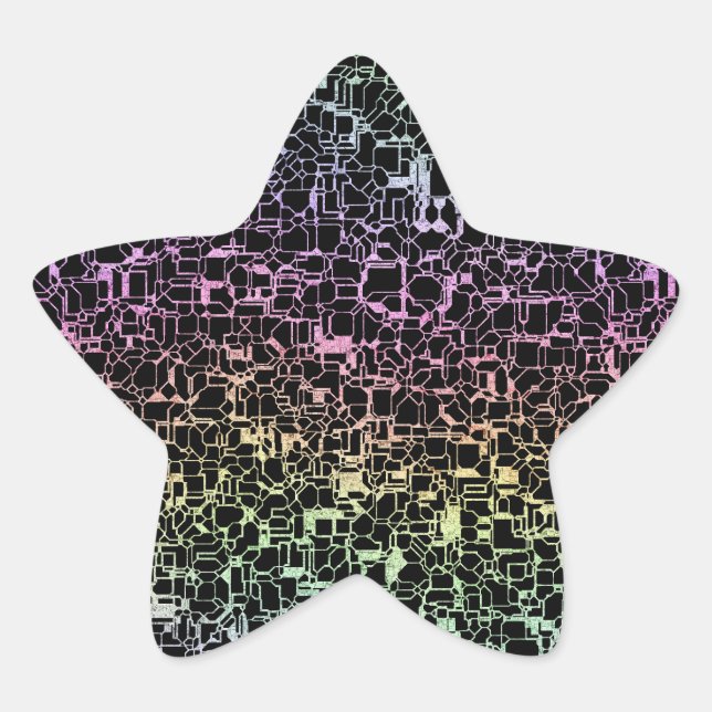 techno regenbogen : Stern-Aufkleber (Vorderseite)