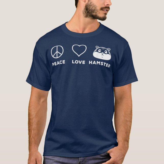 Techno Rodent - Hamster-Liebe-Friedenstrahl-Minima T-Shirt (Vorderseite)