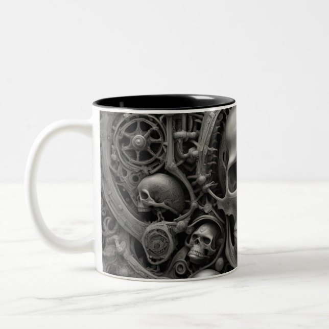 Techno skulls 006 zweifarbige tasse (Links)