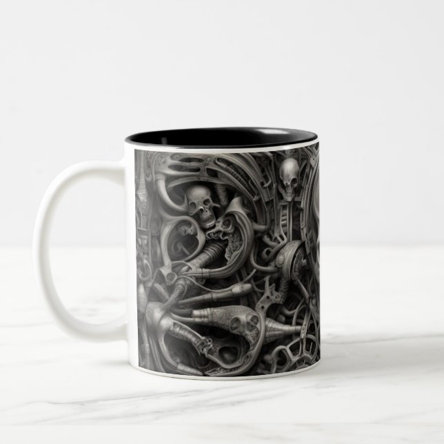 Techno skulls 008 zweifarbige tasse (Links)