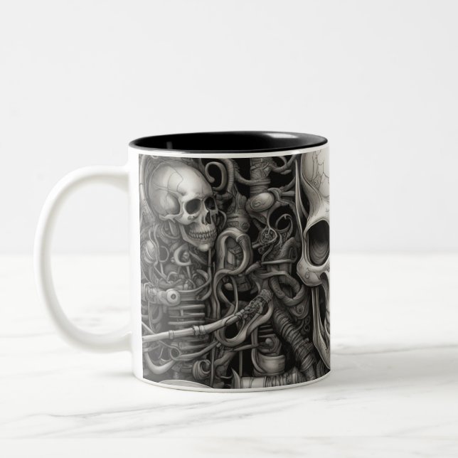 Techno skulls 009 zweifarbige tasse (Links)