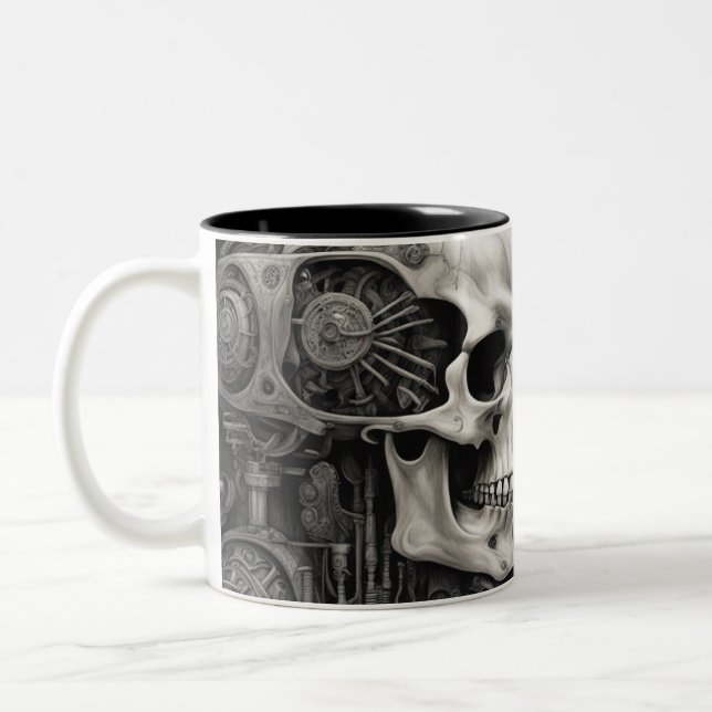 Techno skulls 010 zweifarbige tasse (Links)