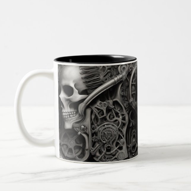 Techno skulls 014 zweifarbige tasse (Links)