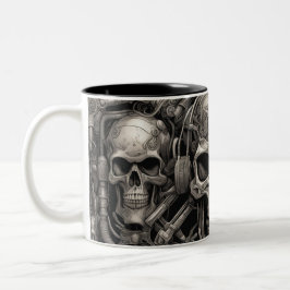 Techno skulls 015 zweifarbige tasse
