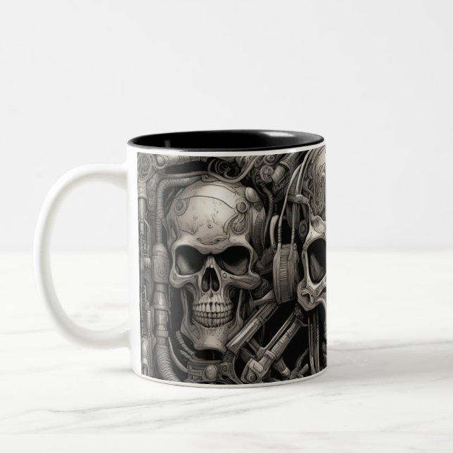 Techno skulls 015 zweifarbige tasse (Links)