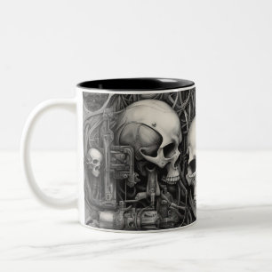 Techno skulls 016 zweifarbige tasse