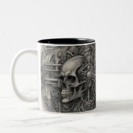 Techno skulls 026 zweifarbige tasse