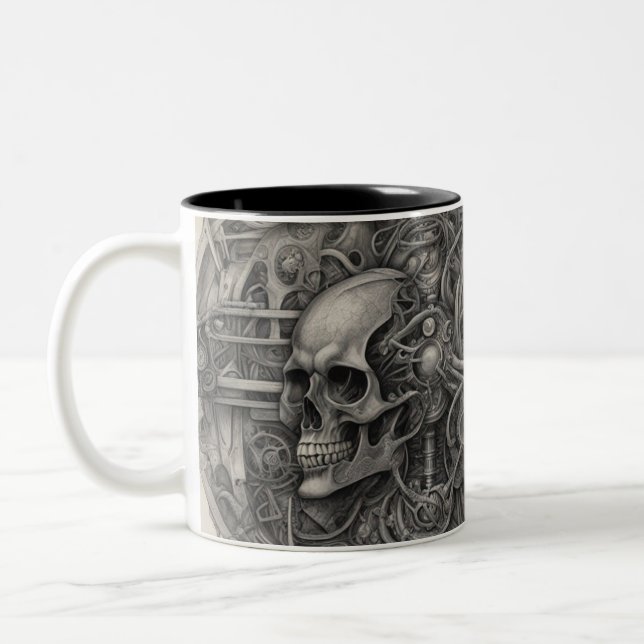 Techno skulls 026 zweifarbige tasse (Links)