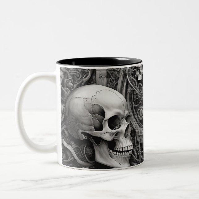 Techno skulls 031 zweifarbige tasse (Links)