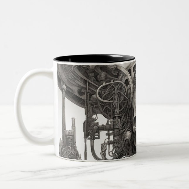 Techno skulls 034 zweifarbige tasse (Links)