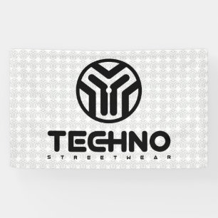 Techno Streetwear - Logo - Fahne Banner
