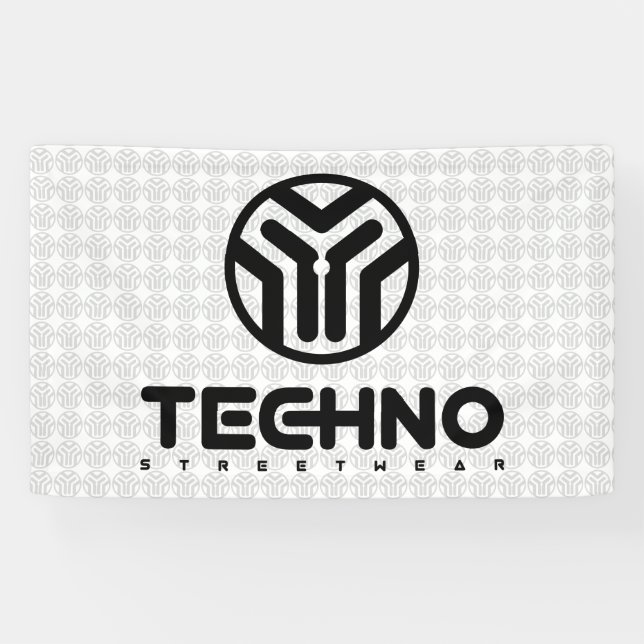 Techno Streetwear - Logo - Fahne Banner (Horizontal)
