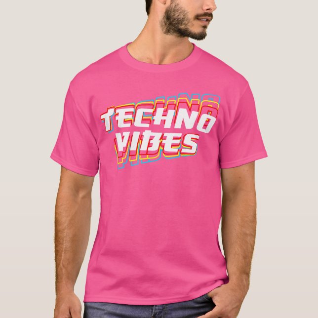 Techno Vibes Raver Dj Party Festival Edm T-Shirt (Vorderseite)