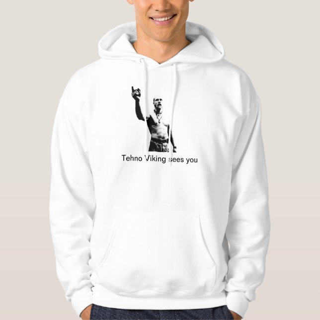 Techno Viking sieht Sie Hoodie (Vorderseite)