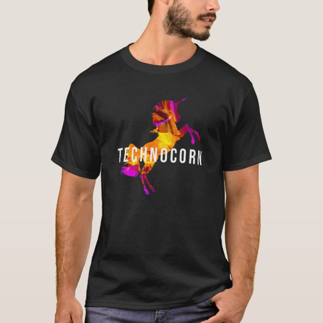 Technocorn Techno Festival Rave Music DJ EDM Bass  T-Shirt (Vorderseite)