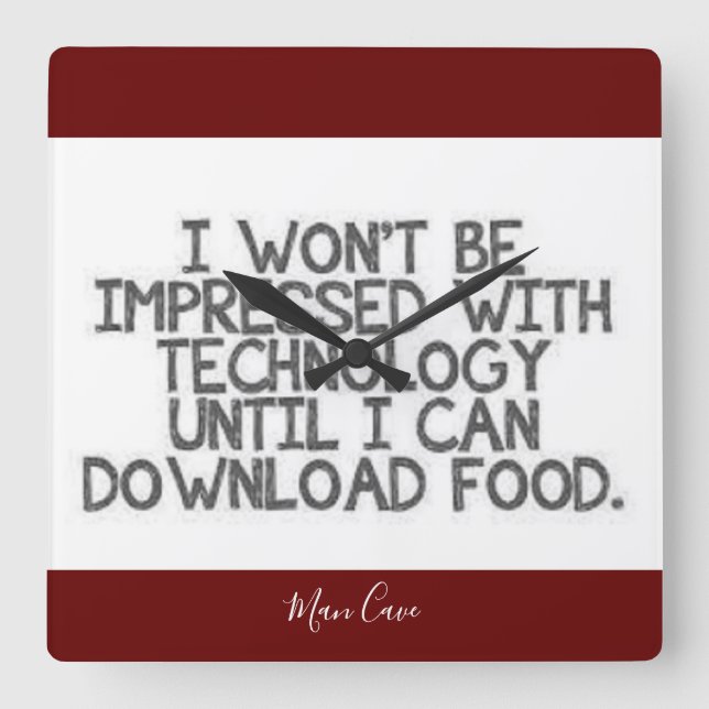 Technologie-Download Quadratische Wanduhr (Vorderseite)