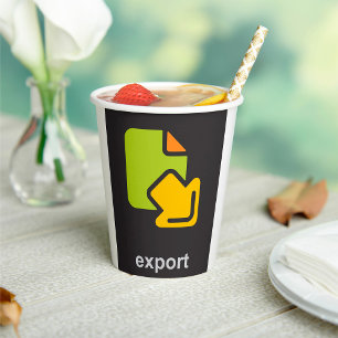 Technologie-Export-Symbol Digitale Datendatei Pappbecher