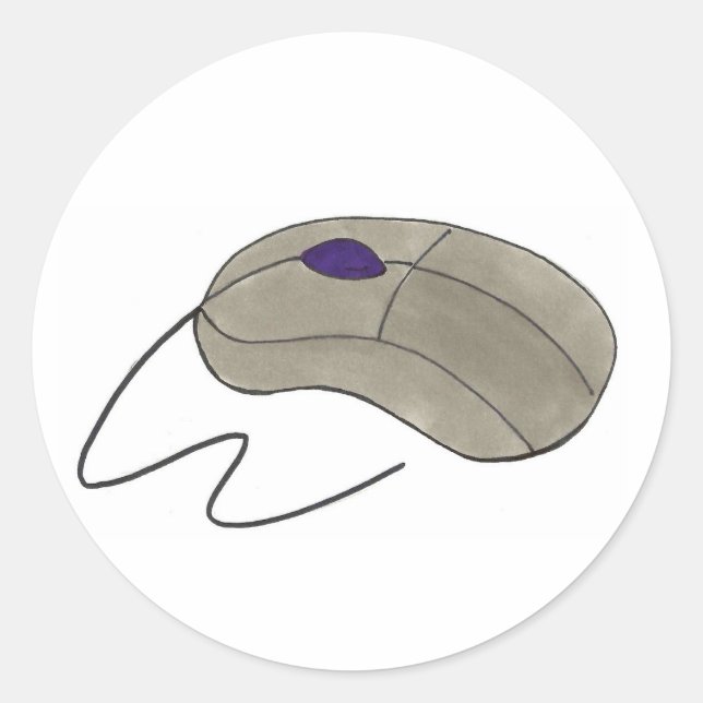 Technologie für verkabelte Computer-Maus Runder Aufkleber (Vorderseite)