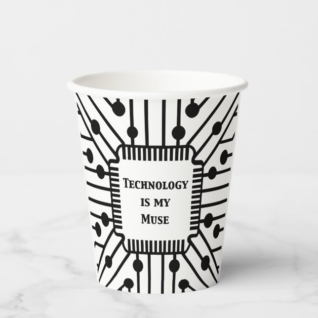 Technologie ist meine Muse Pappbecher (Vorderseite)