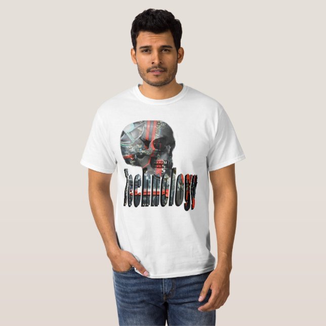 Technologie-Logo und Computerskull, T-Shirt (Vorne ganz)