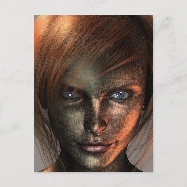 Technologie Mensch Postkarte (Vorderseite)